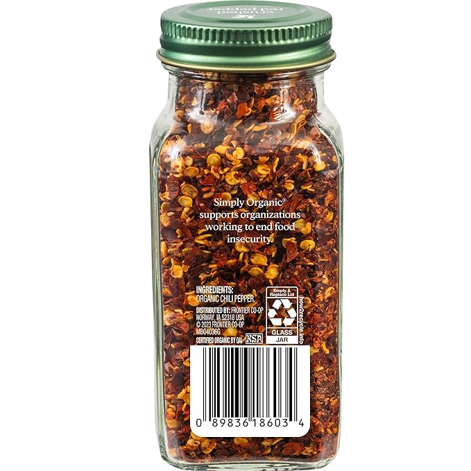 Simply Organic Red Pepper Crushed, Certified Organic, Kosher, Bottled Spices | 1.59 Ounce (Pack of 2)