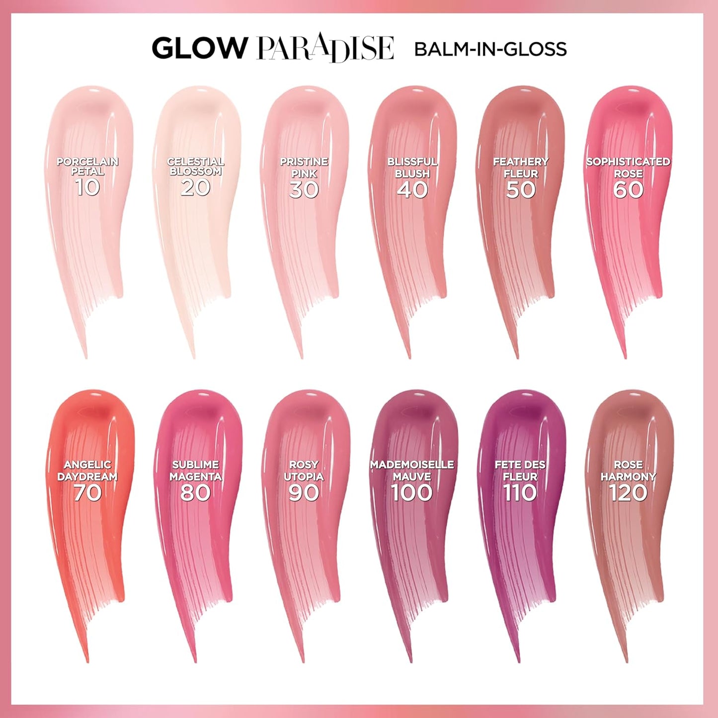 L'Oreal Paris Glow Paradise Hydrating Tinted Lip Balm-in-Gloss with Pomegranate Extract & Hyaluronic Acid, Ultra-Gentle, Non-Sticky Formula, Porcelain Petal, 0.23 fl oz (Pack of 2)