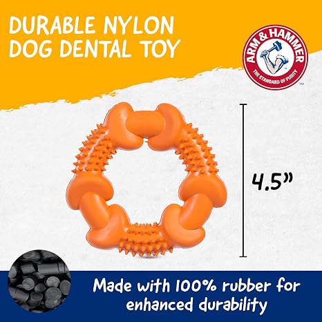 Arm & Hammer Nubbies Rubber Ring Dog Dental Chew Toy, Peanut Butter