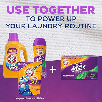 Arm & Hammer Dryer Sheet 80ct Odor Blaster Fresh Burst (Pack of 2)