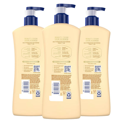 Vaseline Intensive Care Nourishing Moisture Body Lotion 3 Pk Made with Ultra-Hydrating Lipids + Pure Oat Extract for Dry Skin, for Nourished, Healthy-Looking Skin 20.3 oz