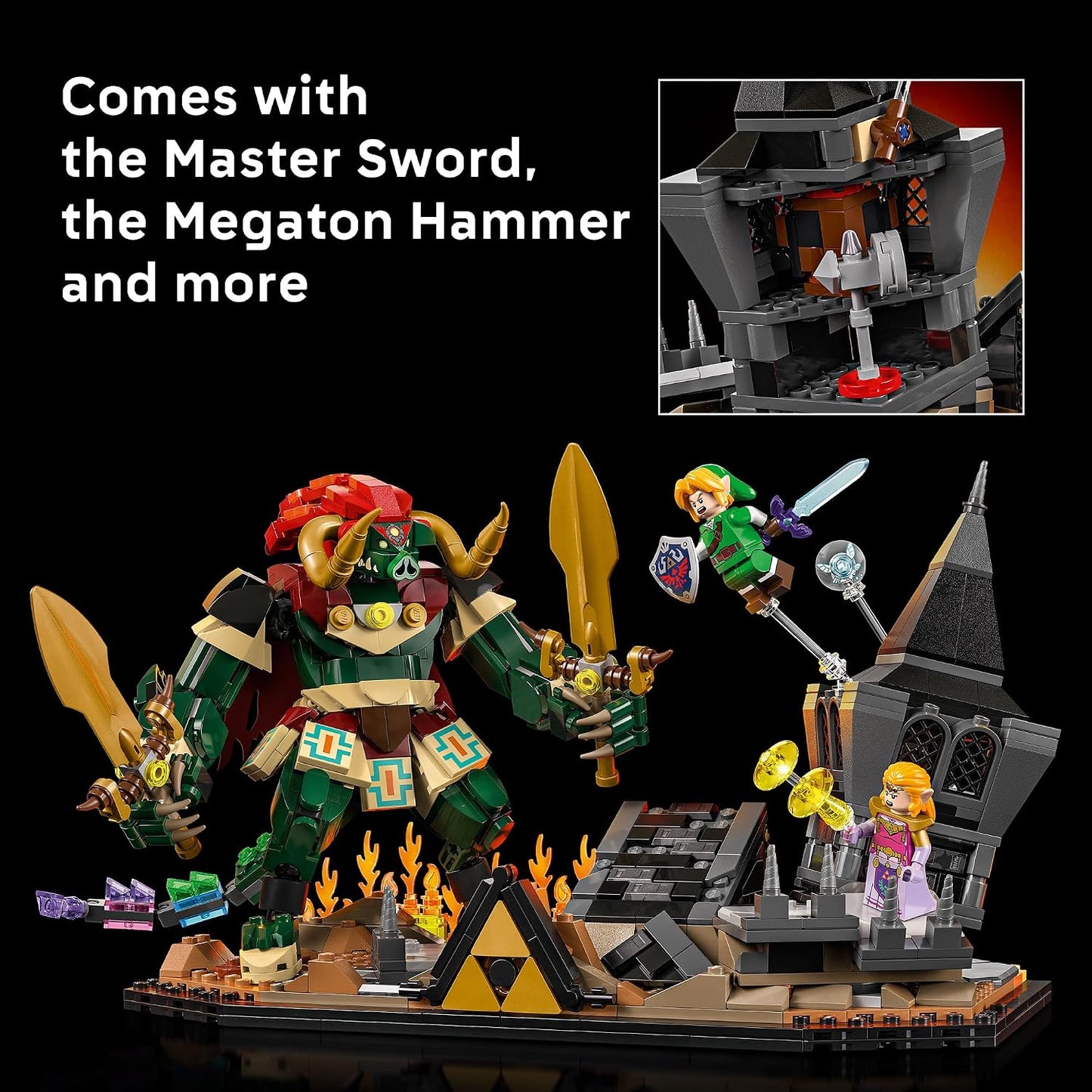 LEGO The Legend of Zelda: Ocarina of Time – The Final Battle - Building Set for Adults, Ages 18+ - Nintendo Collectible with Link & Zelda Minifigures - Bedroom or Game Room Decor - 77093