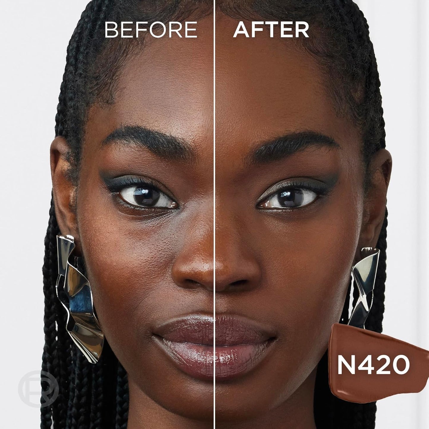 L'Oreal Paris Infallible Skin Ink 2-in-1 Foundation Concealer Hybrid Face Makeup, up to 48HR Transfer-Resistant with Medium Coverage, 420 Deep Neutral