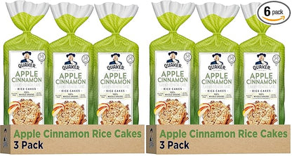 Quaker Large Rice Cakes,Apple Cinnamon,(Pack of 6)
