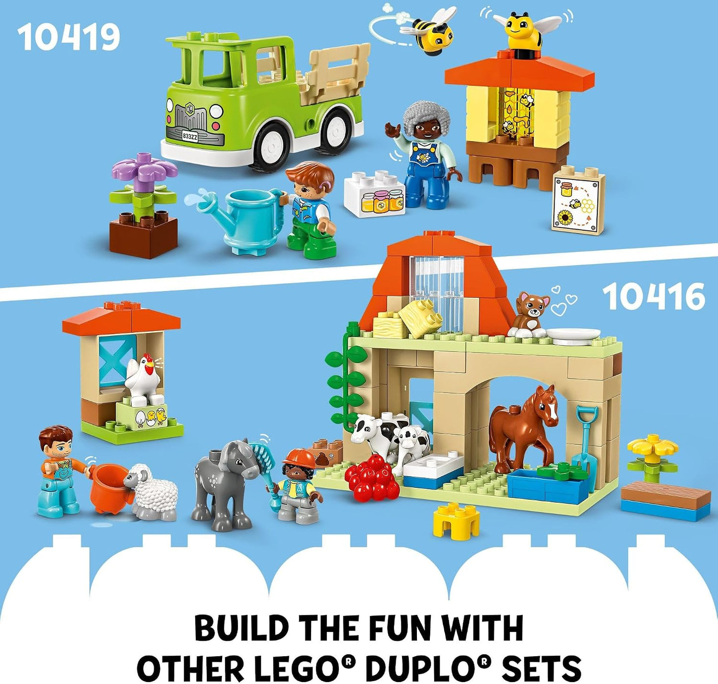 LEGO DUPLO Town Caring for Animals at The Farm 10416 | Back to School Gift for Students, Building Toy, Girls & Boys, Ages2+, Fine Motor Skills, Large Bricks, 74 pieces