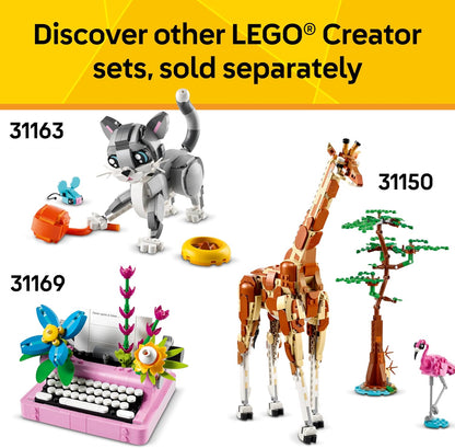 LEGO Creator 3 in 1 Wild Animals Panda Family - Building Toy Kit for Kids with 3 Building Options, Panda, Penguin, or Orca - 8 Year Old Girl & Boy Birthday Gifts - 31165