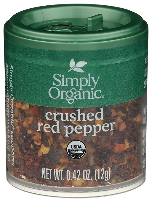 Simply Organic Red Pepper Crushed, Certified Organic, Kosher, Mini Spices | 0.42 Ounce (Pack of 1)