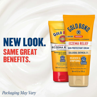 Gold Bond Medicated Eczema Relief Skin Protectant Cream, 5.5 oz., with 2% Colloidal Oatmeal (Pack of 2)