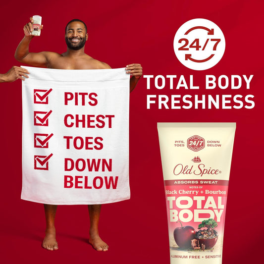 Old Spice Whole Body Deodorant Cream for Men, Aluminum Free, Black Cherry + Bourbon Scent, 24/7 Odor Protection, 24/7 Freshness, Dermatologist Tested, Gentle on Skin, Safe to Use All Over, 3.0 oz
