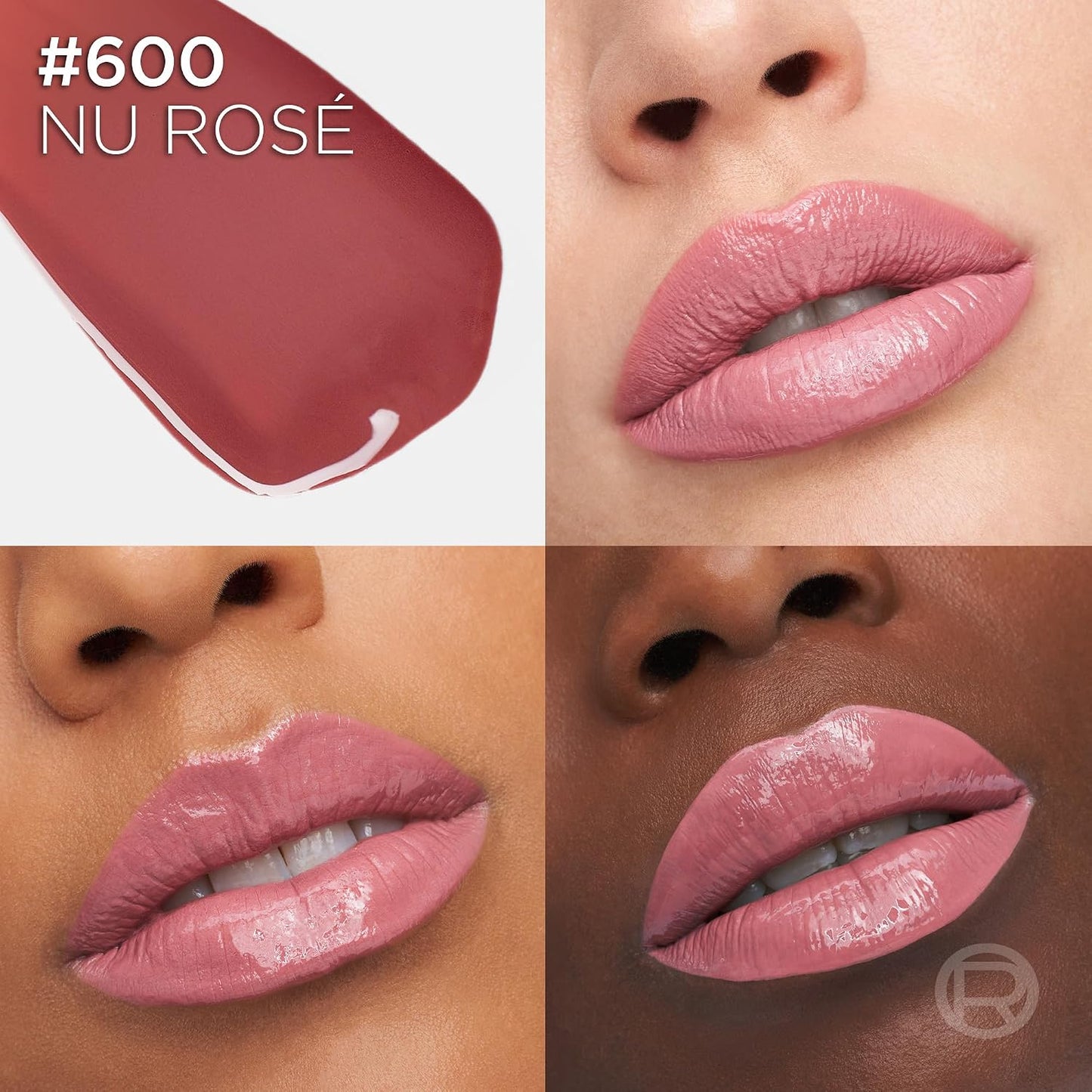 L'Oreal Paris Infallible Lacque Resistance Liquid Lipstick, 16HR Long Lasting Lip Makeup with Lacquer-Like Shine and Zero Transfer, 600, Le Nu Rose