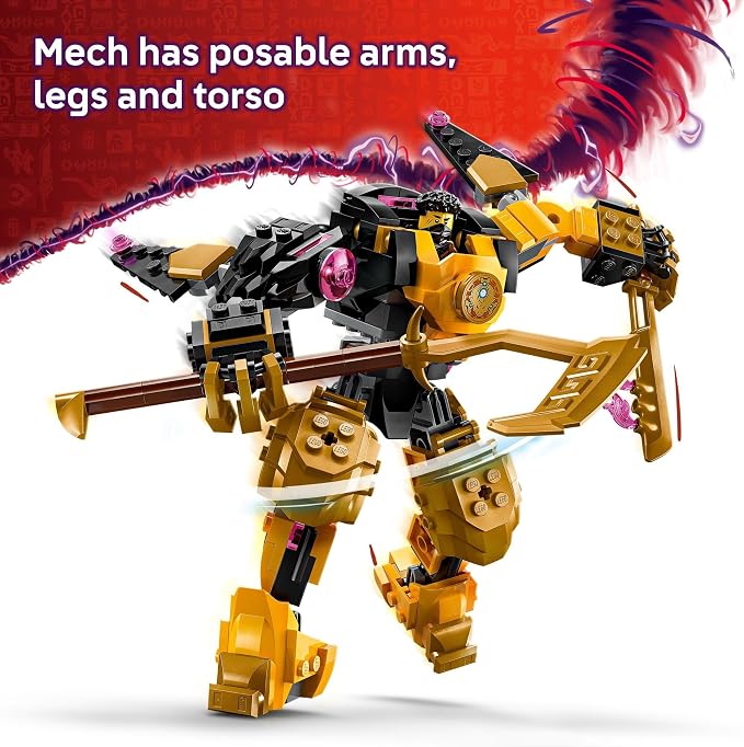 LEGO NINJAGO Arin’s Spinjitzu Battle Mech Building Toy - Ninja Building Set for Kids, Ages 7+ - with Arin, Baby Ryu, & Villain Minifigures - Gift Idea for Boys, Girls, & Dragons Rising Fans - 71839