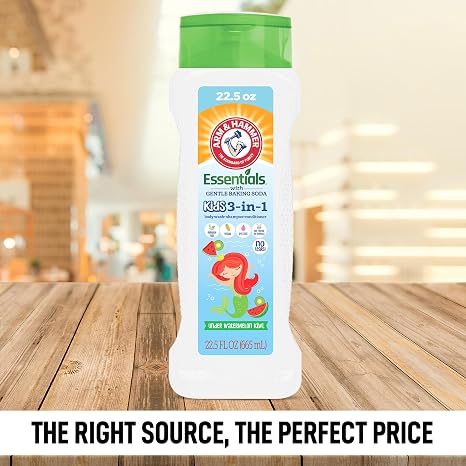 Arm & Hammer Essentials 3-in-1 Kids Watermelon Kiwi Shampoo, Conditioner and Non-Toxic Body Wash - 22.5oz