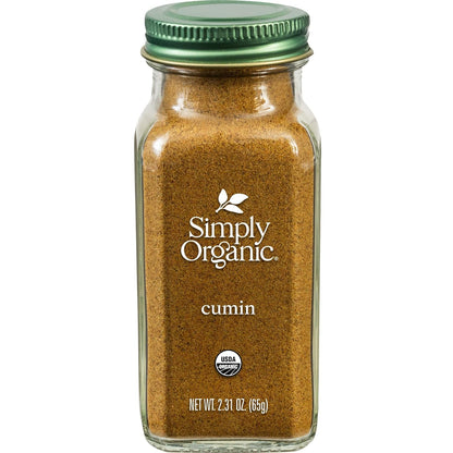 Simply Organic Ground Cumin Seed, 2.31 Ounce Glass Jar, Rich, Warm, Complex Earthy Spice Flavor, Certified Organic, Kosher | Rich, Warm, Complex Earthy Spice Flavor, Certified Organic, Kosher