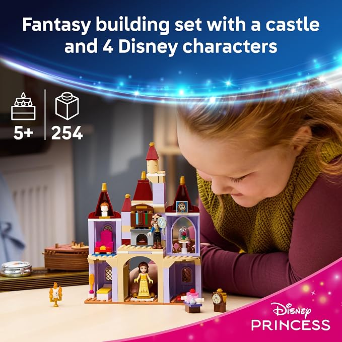 LEGO Disney Princess Belle & the Beast's Enchanted Castle 43289 | Building Toys for Girls & Boys, Ages 4+, Castle Toy W/ Movie Characters, Pretend Play, 254 pieces, Gift for Birthdays