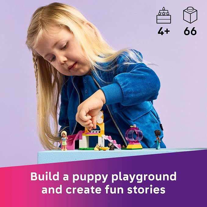 LEGO Friends Puppy Playground Pretend Play Building Toy - Creative Storytelling Playset for Girls & Boys, Ages 4+ - Includes 3 Dog Toys, & 2 Minidolls - Gift Idea for Birthdays & Pet Lovers - 42665