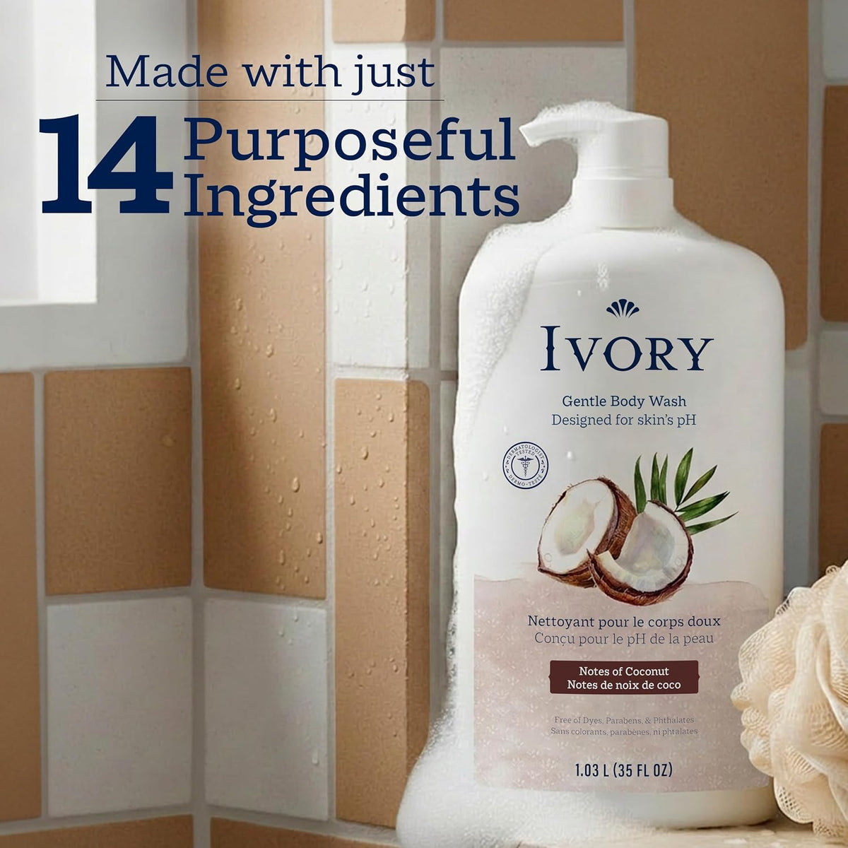 Ivory Body Wash Designed for the Whole Family, Coconut Scent, 35 oz