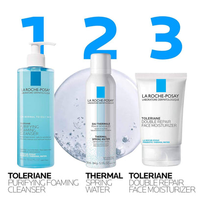 Bundle of La Roche-Posay Toleriane Purifying Foaming Facial Cleanser + Toleriane Double Repair Face Moisturizer