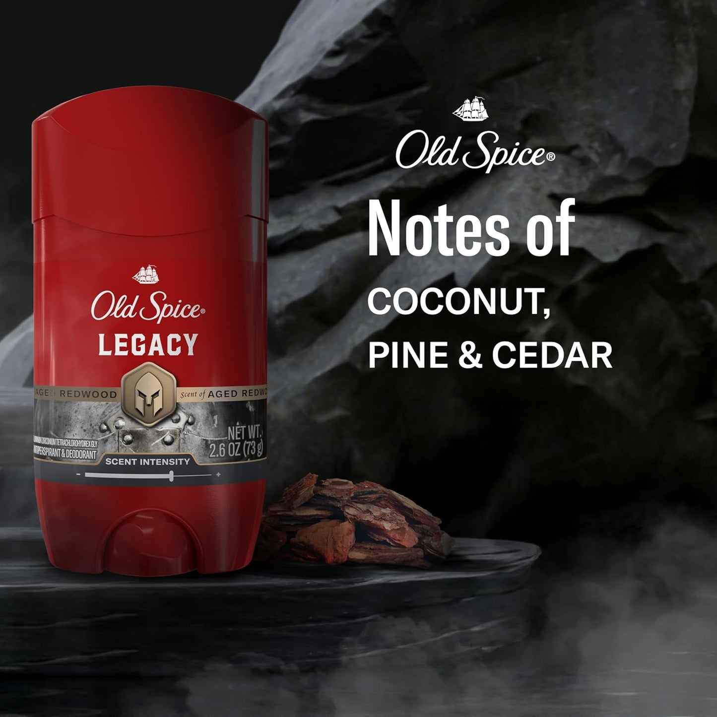 Old Spice Antiperspirant Deodorant for Men, 24/7 Sweat & Odor Protection, 24/7 Signature Scent & Lasting Freshness, Invisible Solid, Legacy with Coconut, Pine & Cedar Scent, 2.6 oz