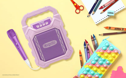 Crayola Mini Karaoke Machine for Kids, Bluetooth Speakers with Microphone | 4" Driver 10W Peak Power, Loud HD Sound, Rechargeable Mini Portable Bluetooth Speaker, USB, TWS, Indoor/Outdoor Party