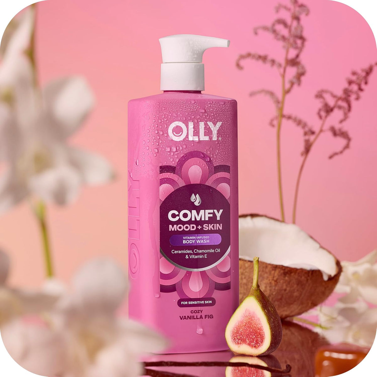 OLLY Body Wash Comfy Mood + Skin Cozy Vanilla & Fig 17 fl oz
