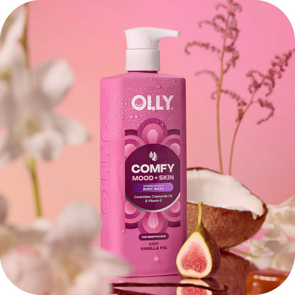 OLLY Body Wash Comfy Mood + Skin Cozy Vanilla & Fig 17 fl oz