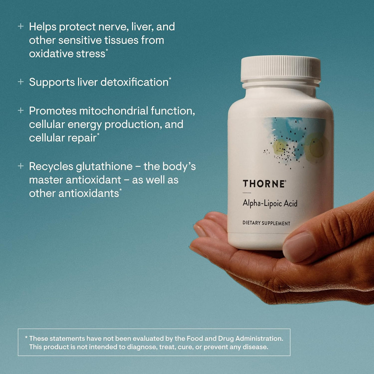 THORNE Alpha-Lipoic Acid, 300 mg Antioxidant Supplement, 60 Capsules