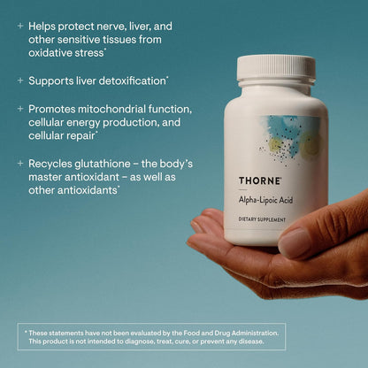 THORNE Alpha-Lipoic Acid, 300 mg Antioxidant Supplement, 60 Capsules