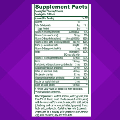 Vitafusion Women's Multivitamin Gummy Sugar Free | 90 Gummies