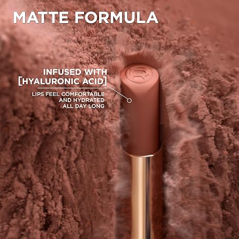 L'Oreal Paris Colour Riche Intense Volume Matte Lipstick, Lip Makeup Infused with Hyaluronic Acid for up to 16HR Wear, Worth It, 0.06 Oz