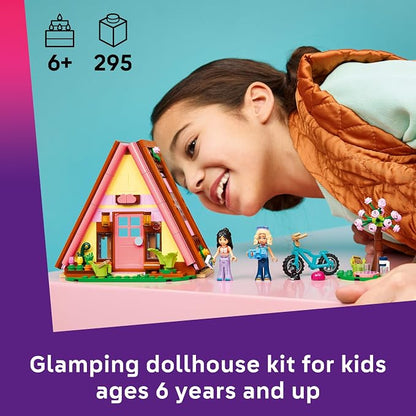 LEGO Friends Nature Glamping Cabin 42682 | Building Toys for Girls & Boys, Ages 6+, Dollhouse Cabin W/ 2 Minidolls for Pretend Play, 295 pieces, Gift For Birthdays