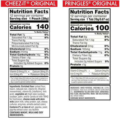 Cheez-It Variety Pack, Lunch Snacks, Kids Snacks, Original Flavors (24 Packs)