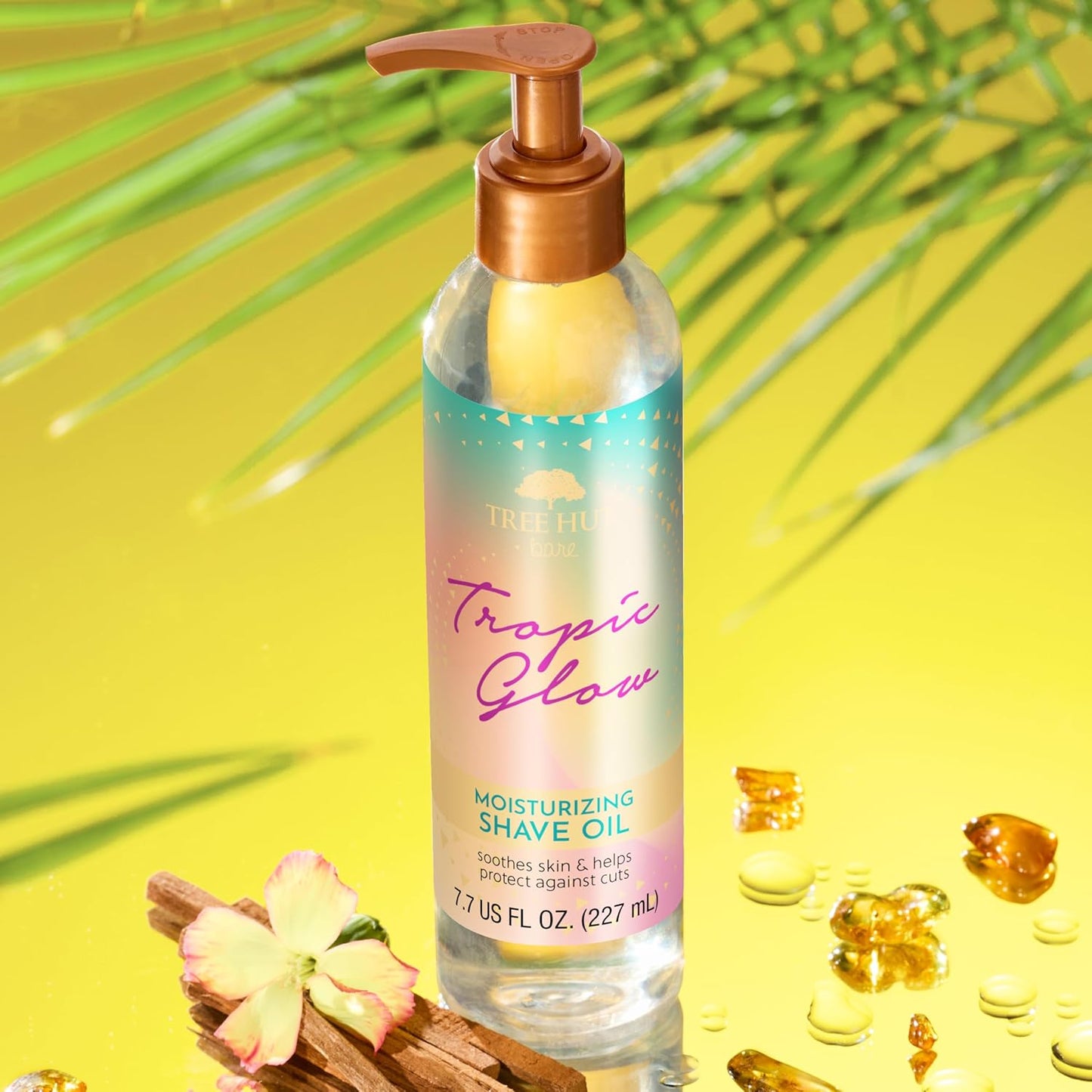 Tree Hut Tropic Glow Moisturizing Shave Oil, Hydrating Gel-to-Oil Formula for a Smooth Shave, Warm Scent, 7.7 fl oz