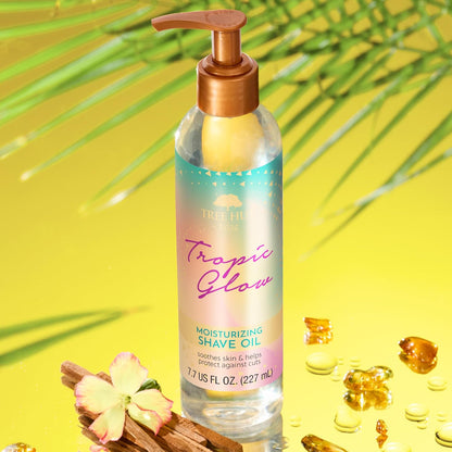 Tree Hut Tropic Glow Moisturizing Shave Oil, Hydrating Gel-to-Oil Formula for a Smooth Shave, Warm Scent, 7.7 fl oz