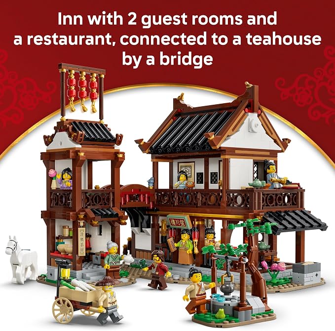 LEGO Chinese Festivals Ancient Moon-Gazing Inn - Building Toy for Boys & Girls, Ages 9+ - Spring Festival Decorations & Craft Kit - 80121