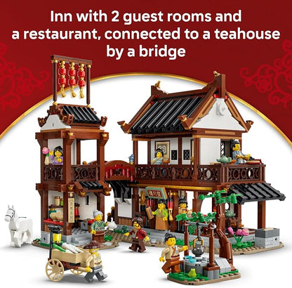 LEGO Chinese Festivals Ancient Moon-Gazing Inn - Building Toy for Boys & Girls, Ages 9+ - Spring Festival Decorations & Craft Kit - 80121