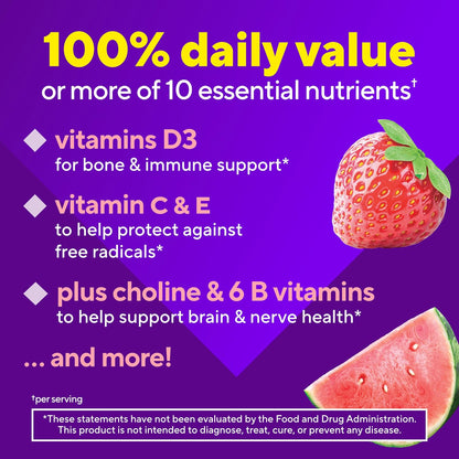 Vitafusion Power Plus Women’s Multivitamin Gummies,100% Daily Value or More of 10Nutrients,HelpsSupport Nerve,Energy Metabolism,Bone & Immune Health,Strawberry & Watermelon Flavor,90 Count (Pack of 2)