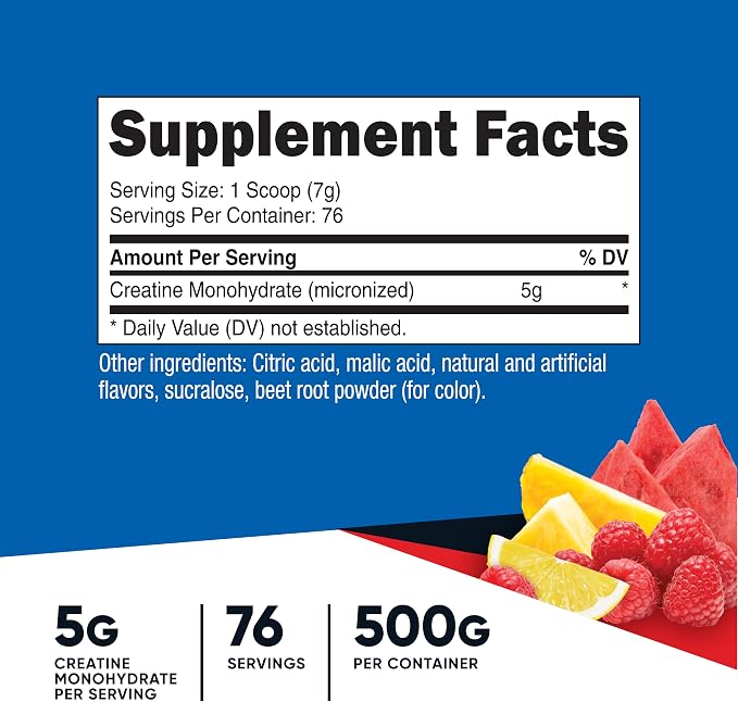 Nutricost Creatine Monohydrate Powder (Fruit Punch, 500 Gram)