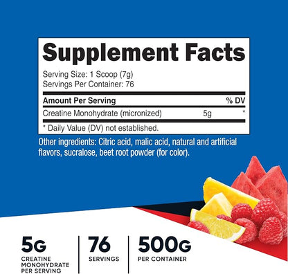 Nutricost Creatine Monohydrate Powder (Fruit Punch, 500 Gram)