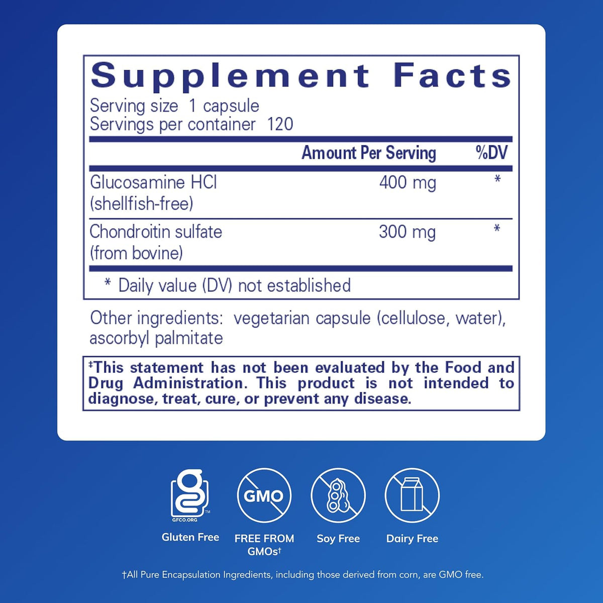 Pure Encapsulations Glucosamine HCl Chondroitin, 120 Capsules