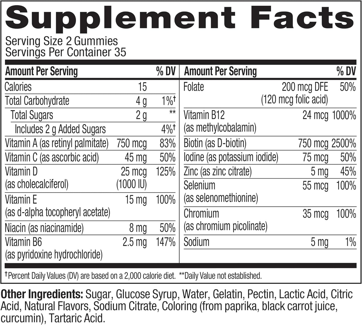 OLLY Teen Girl Multi Gummy, Healthy Skin and Immune Support*- 100 Count