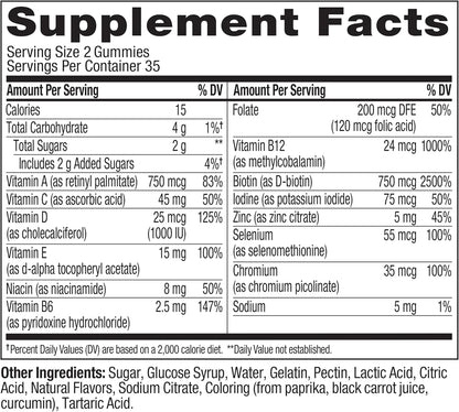 OLLY Teen Girl Multi Gummy, Healthy Skin and Immune Support*- 100 Count