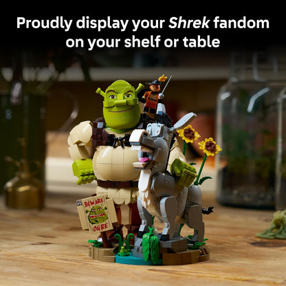 LEGO Shrek: Shrek, Donkey & Puss in Boots 72423 | Collectible Building Set for Adults, Ages 18+, Movie Display for Bedroom or Book Shelf, 1,403 pieces, Gift for Men & Women