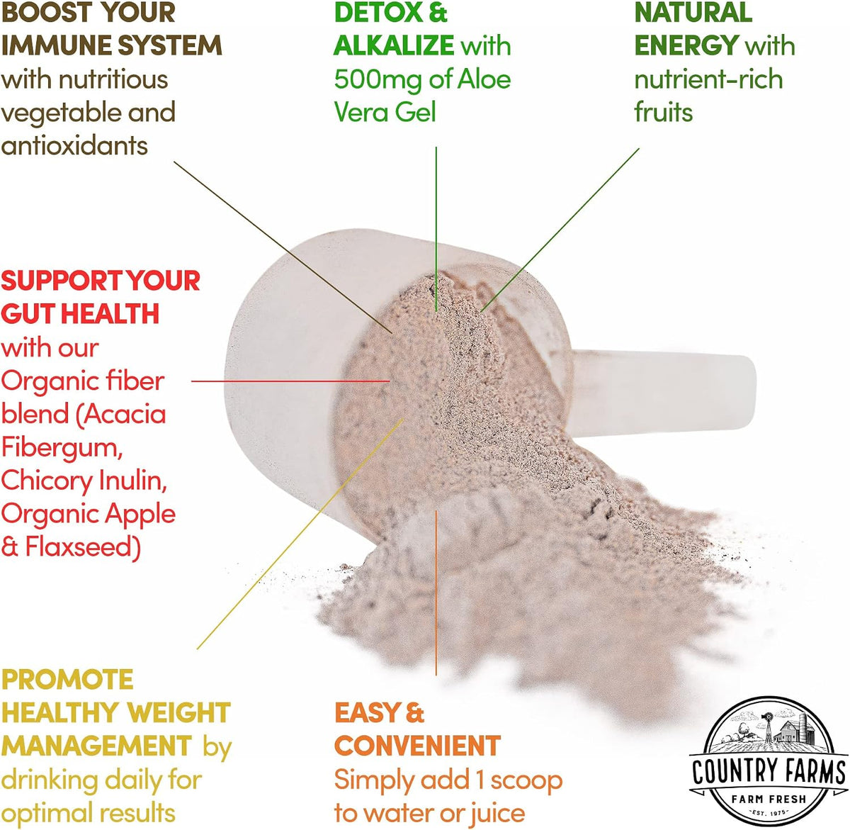 COUNTRY FARMS Super Cleanse, Super Juice Cleanse, Supports Healthy Digestive System, 34 Fruits and Vegetables, Promotes Natural Detoxification, Promote Healthy Weight Management, 28 Servings
