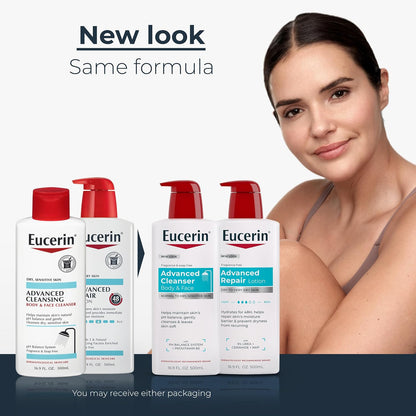 Eucerin Dry Skin Relief Bundle, Cleanser and Lotion, Variety pack, 2 Items