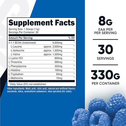 Nutricost EAA Powder 30 Servings (Blue Raspberry) Essential Amino Acids