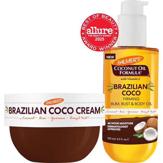 Palmer's Brazilian Coco Hot Mama Firming Kit (Cream 8.8 Oz + Oil 6.6 Fl Oz)