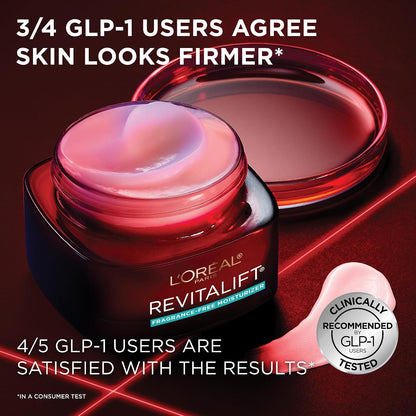 L'Oreal Paris Revitalift Triple Power Anti-Aging Face Moisturizer, Fragrance Free, Pro Retinol, Hyaluronic Acid & Vitamin C to Reduce Wrinkles, Firm & Brighten Skin, 2.55 Oz