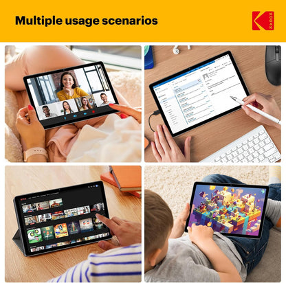 KODAK K12 12 Inch Android 15 Tablet, 18GB RAM 128GB ROM(1TB Expandable), 2000x1200 Incell Display, Octa-Core Processor, 8000mAh Battery, Dual WiFi, Bluetooth