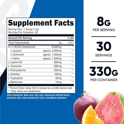 Nutricost EAA Powder 30 Servings, Passion Fruit, Orange, and Guava (POG)