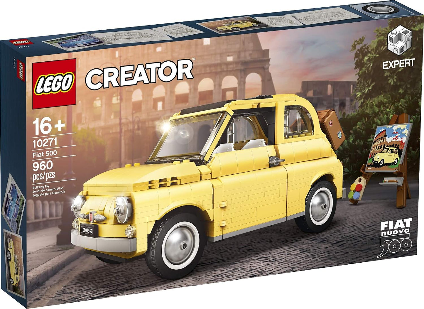 LEGO Creator Expert Fiat 500 10271 Toy Car Building Set for Adults and Fans of Model Kits Sets Idea (960 Pieces)